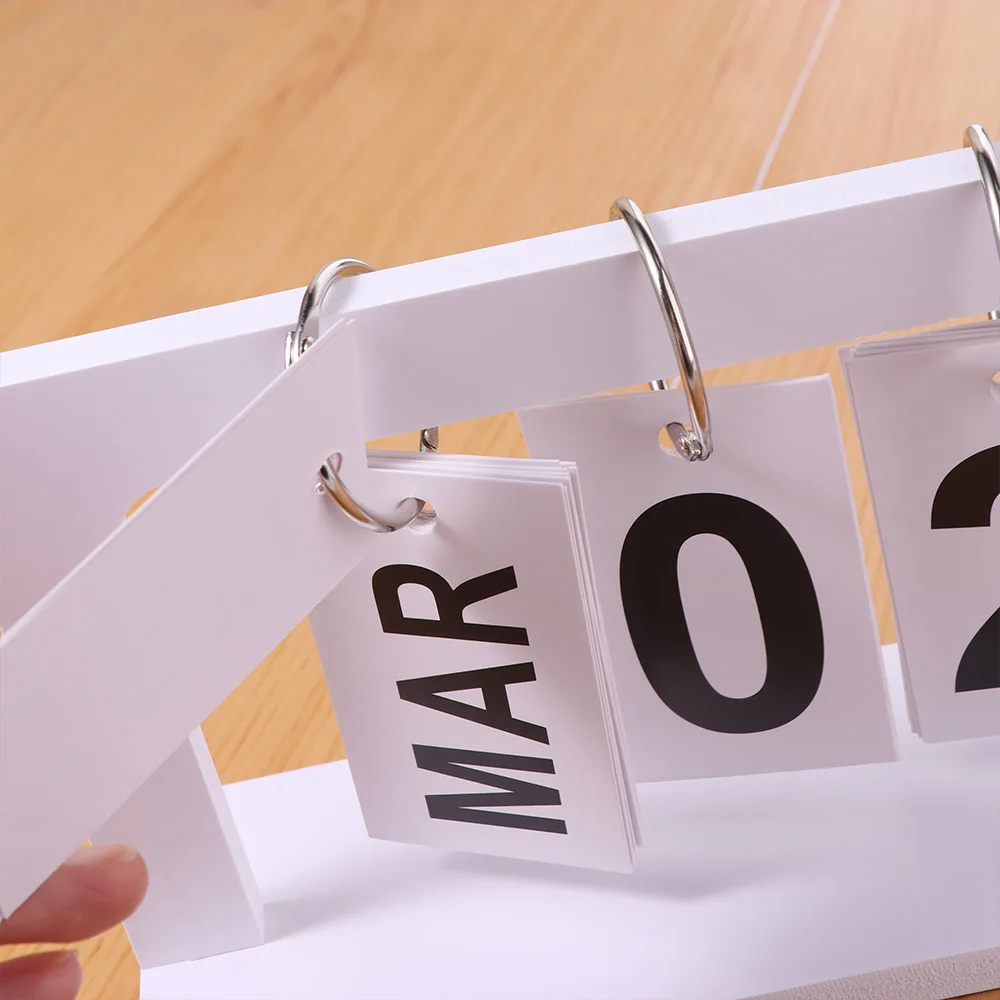 

Study Table Accessories INS Wooden Calendar Solid Durable Perpetual Calendar Nordic Style Creative Desktop Schedule Office