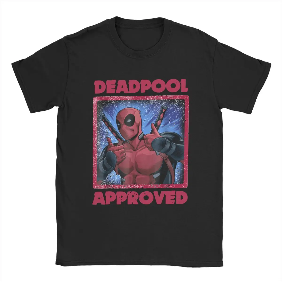 Men T-Shirts Dead Guys Thumbs Up Approved Cool 100% Cotton Tee Shirt Short Sleeve Deadpool T Shirt Crewneck Clothes 6XL