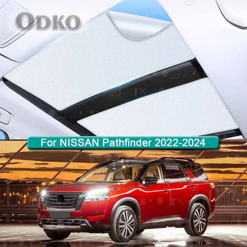 

Car Roof Sunshade For NISSAN Pathfinder 2022-2023 2024 Electrostatic Adsorption Sunroof Sunshade Skylight Blind Shading Sticker