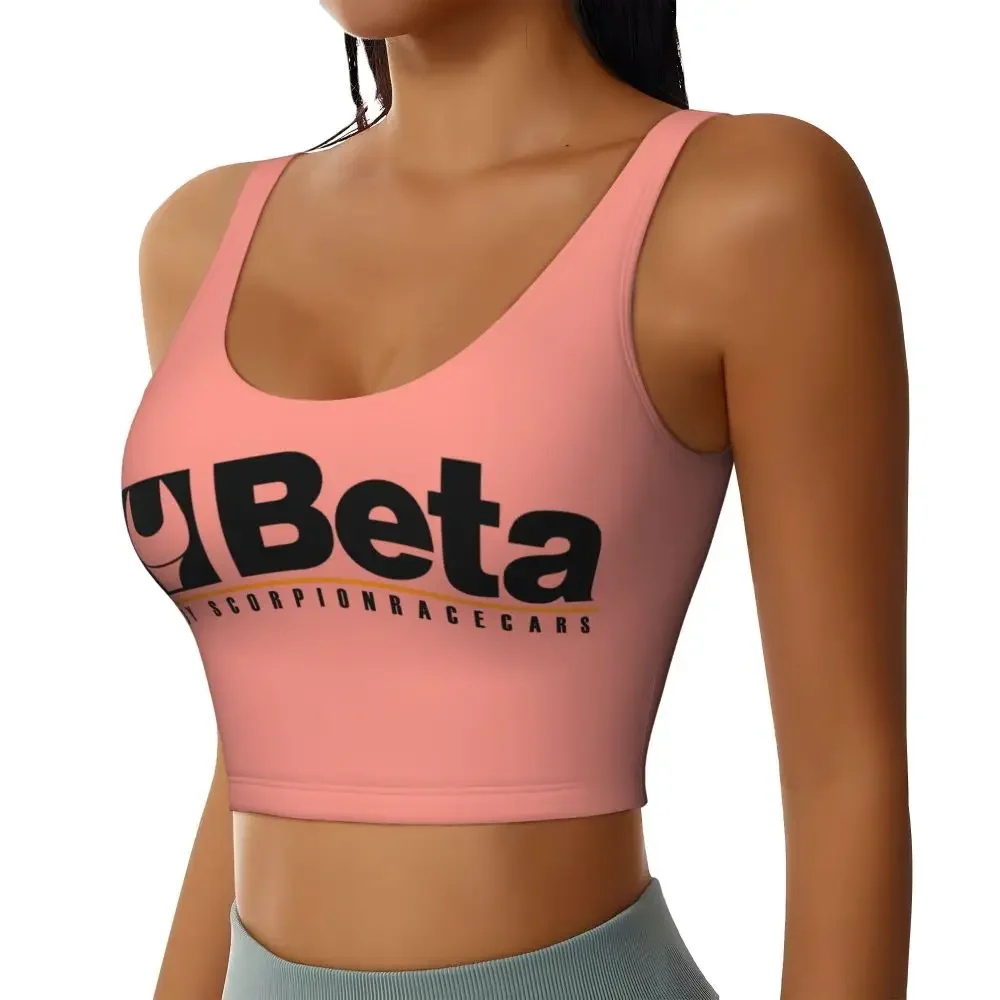 

Custom Betas Racing Logo Sports Bra Women High Impact Workout Yoga Crop Top