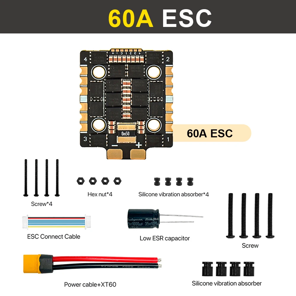 9IMOD F722 mini Flight Stack F722 Mini Flight Control 60A ESC 3-8S Lipo 20x20mm ICM42688 Gyro voor afstandsbediening FPV Racing Dron