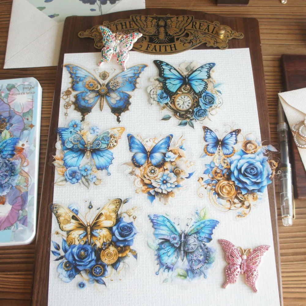 

18pcs Mechanical Gear Wings Butterfly Design PVC Sticker Scrapbooking DIY Gift Packing Decoration