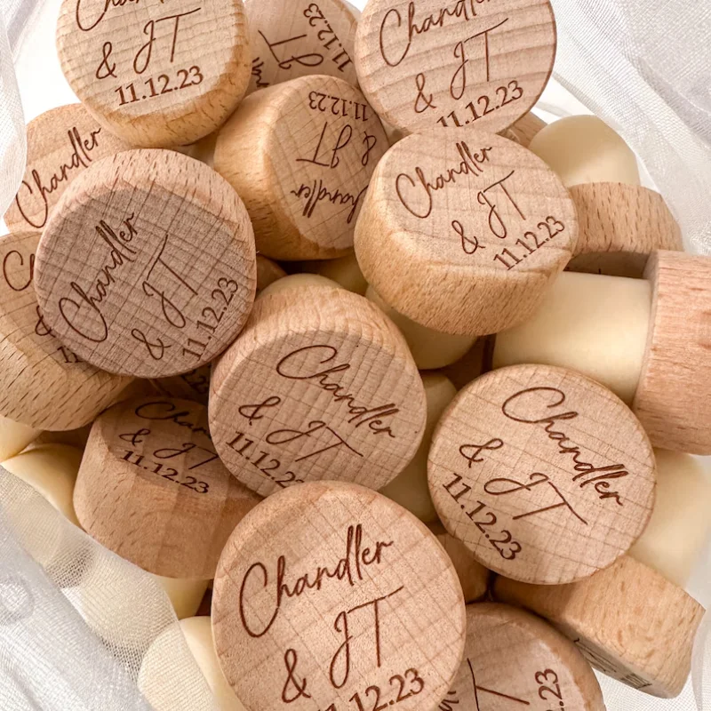 

5pcs Personalized Wood Wine Stoppers Custom Wine Corks Unique Wedding Favors & Bridal Shower Gifts for Wine Bride To Be Gift