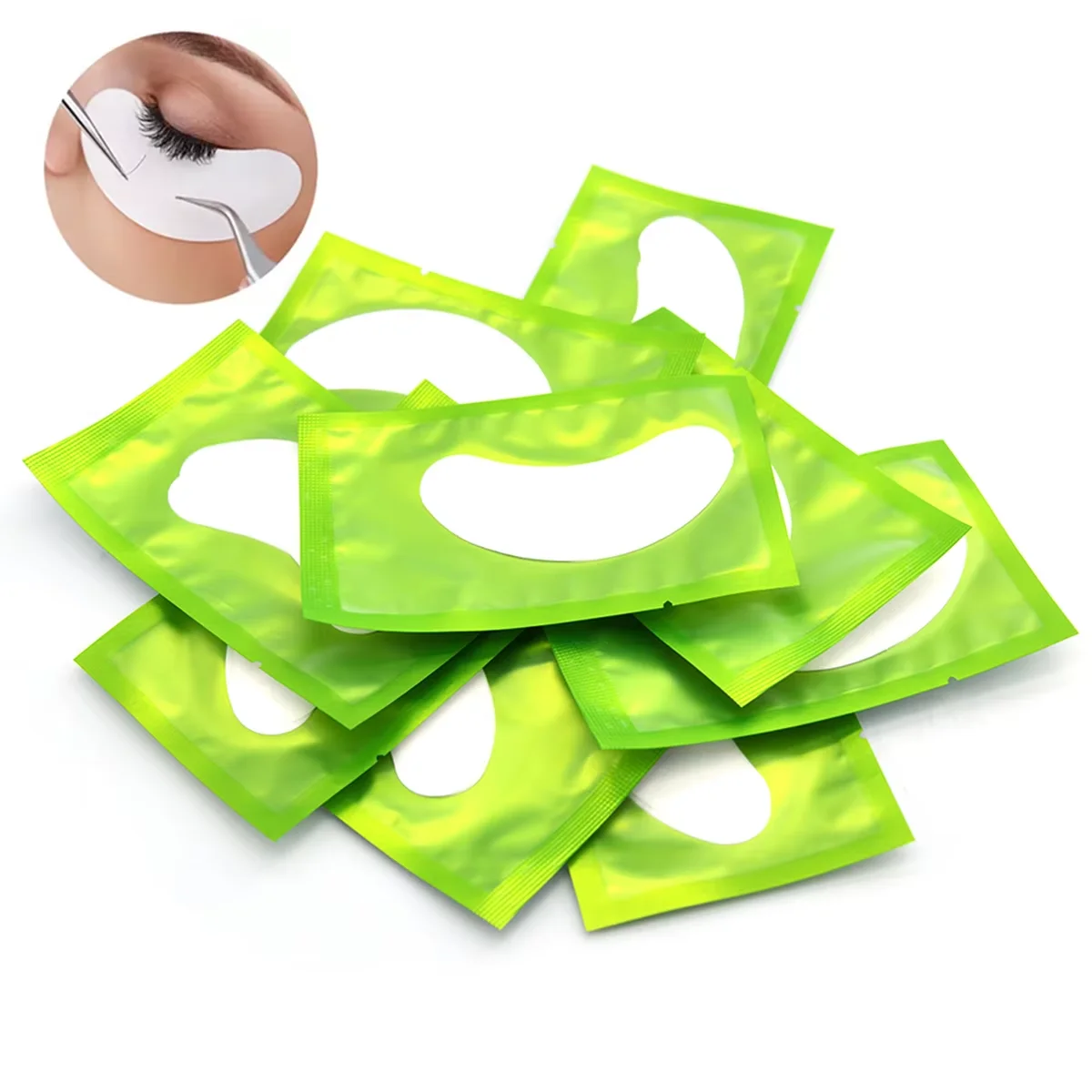 50 Pares de Parches para Ojos, Herramientas de Belleza, Pegatinas de Hidrogel para Injerto de Pestañas, Extensión de Pestañas, Parches para Debajo de los Ojos