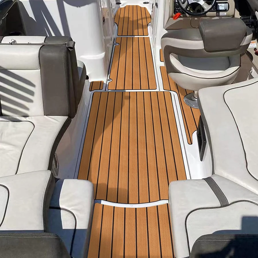 240*45CM EVA Foam Decking Faux Teak Karpet Laut Anti-Selip Perekat Mandiri Gulungan Lembaran untuk Kapal Motor Pontoon Yacht Jon Boat RV