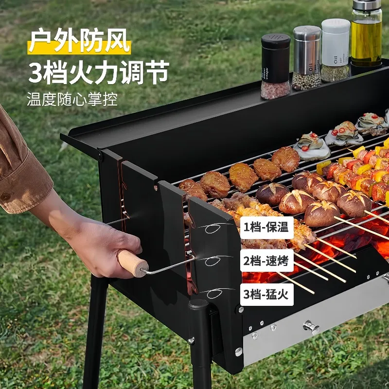 Home-cooked outdoor folding portable camping large new barbecue