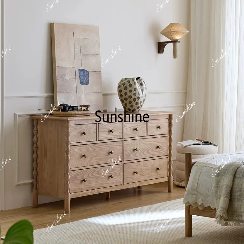 Solid wood chest, living room against the wall, bedside dining cabinet