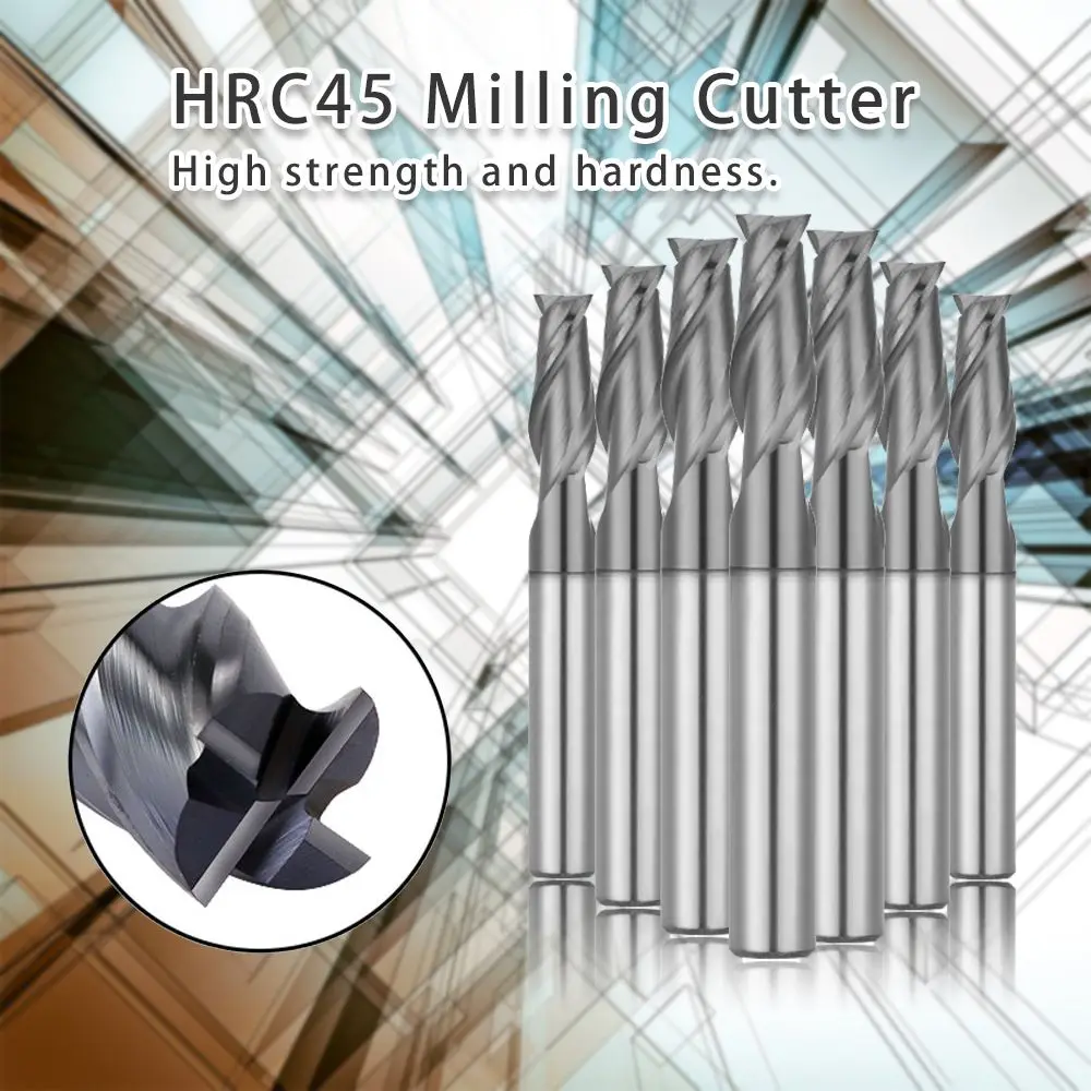 Tungsten Steel 50/75/100mm Length 1/1.5/2/2.5/3/4/5/6mm Machine Tools Endmill Cutting Milling Cutter 2 Flute Mill