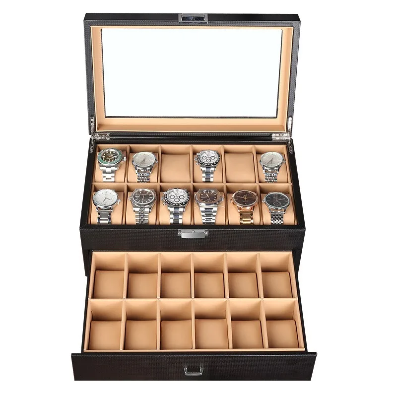 Leather Watch Boxes Large Capacity Portable Watch Display Boxes Minimalist Multi Purpose Bracelet Box Home Luxury Watches Case