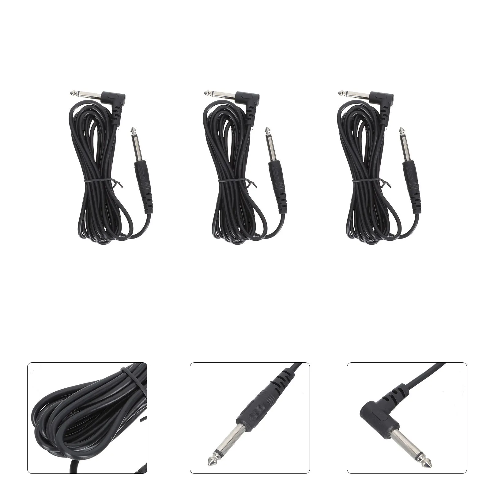 

3Pcs 6.35mm Professional Audio Cables Easy to Store and Use Guitar Cable for Long Service Life Guitar Audio Cable