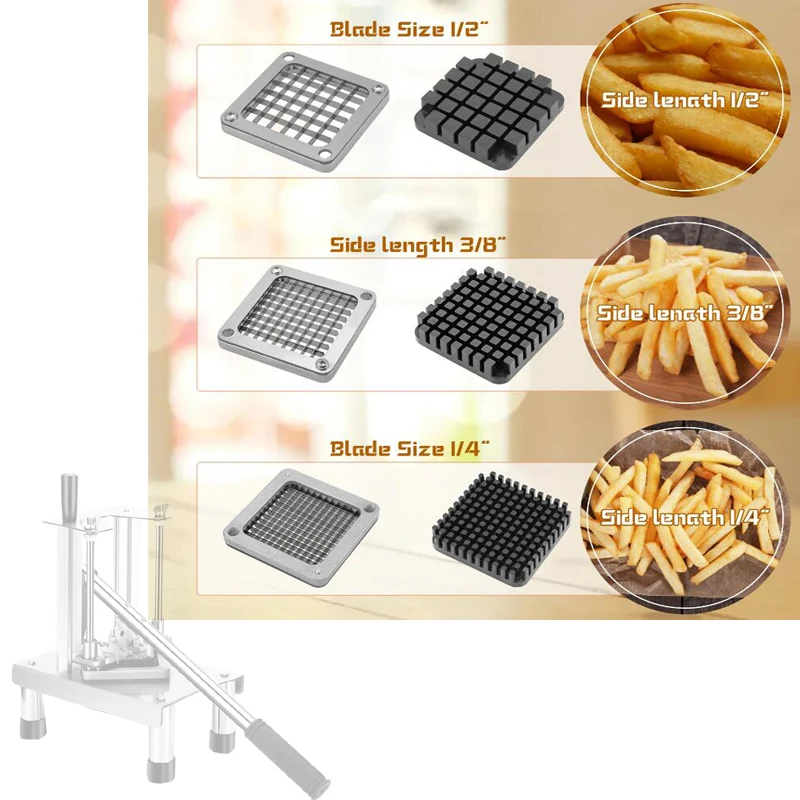 Manual Potato Slicer Stainless Steel French Fries Cutter Kitchen Vegetable Fruit Potato Strips Cutting Machine Commercial Use
