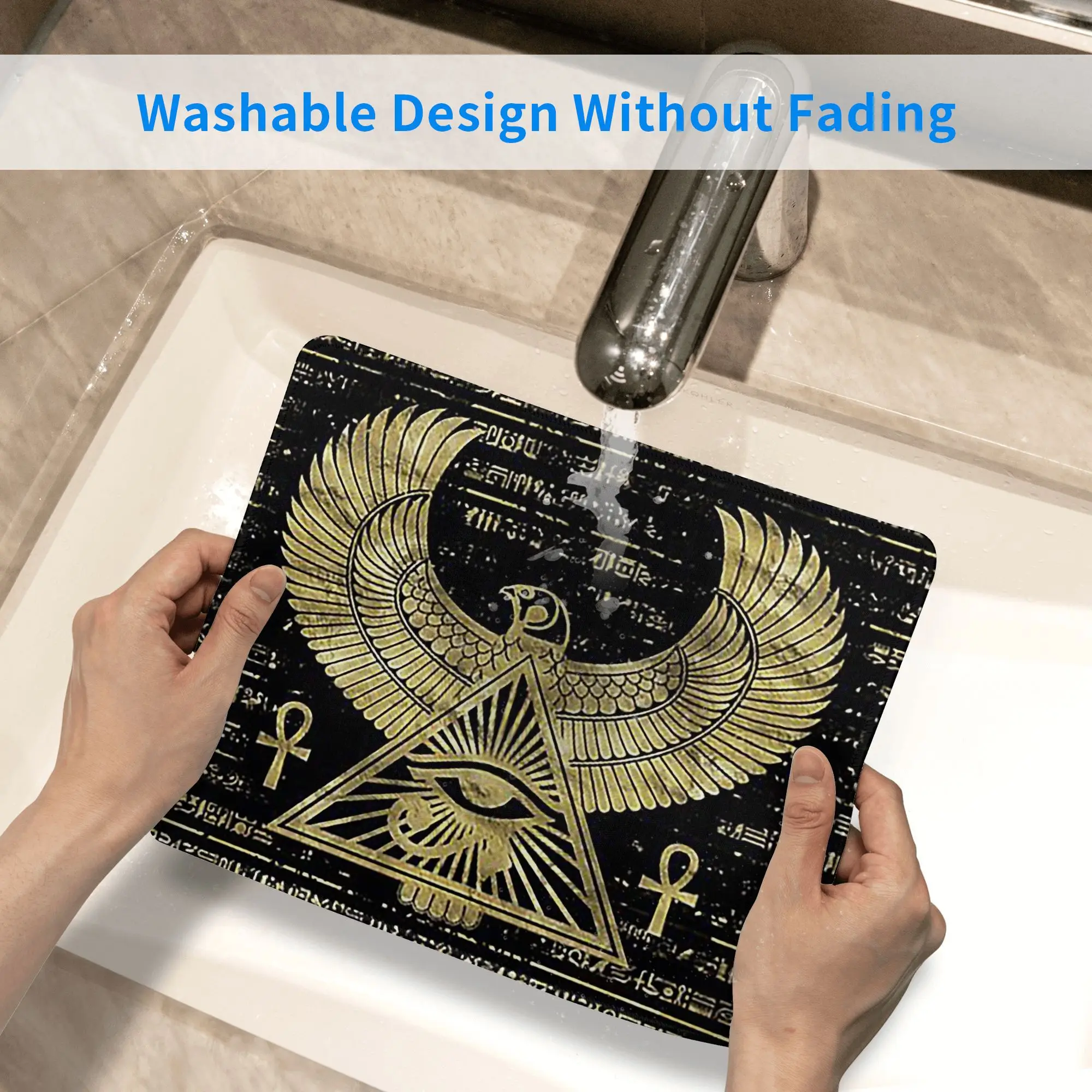 لوحة ماوس عين حورس Wadjet باللونين الذهبي والأسود، لوحة مفاتيح الكمبيوتر، حصيرة الماوس لألعاب الكمبيوتر المحمول، حصيرة مكتبية لطاولة المكتب