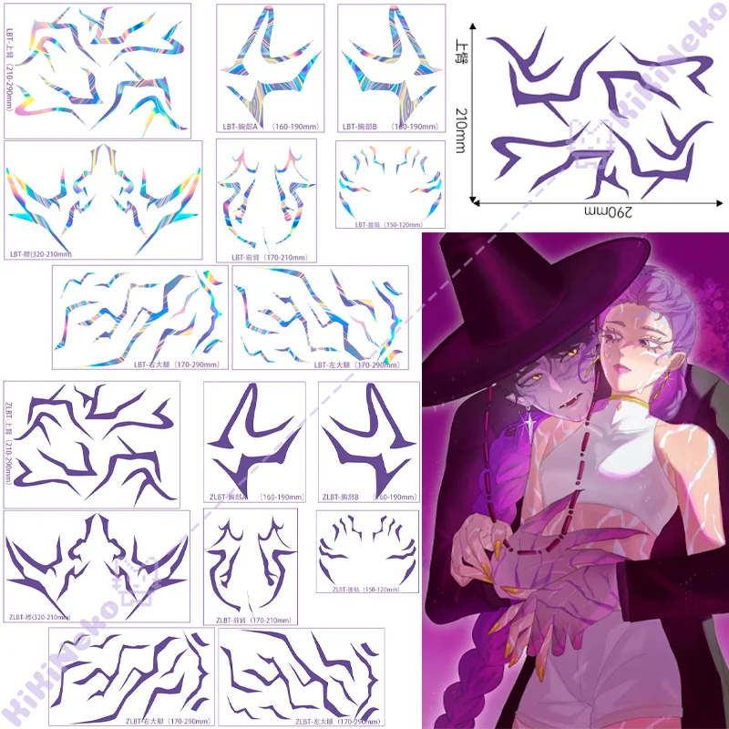 شيطان الصيادين رومي تأثيري الدعامة الليزر الوشم ملصق أنيمي رومي الوشم ملصق شيطان ملصق هالوماس حفلة الدعامة Comicon