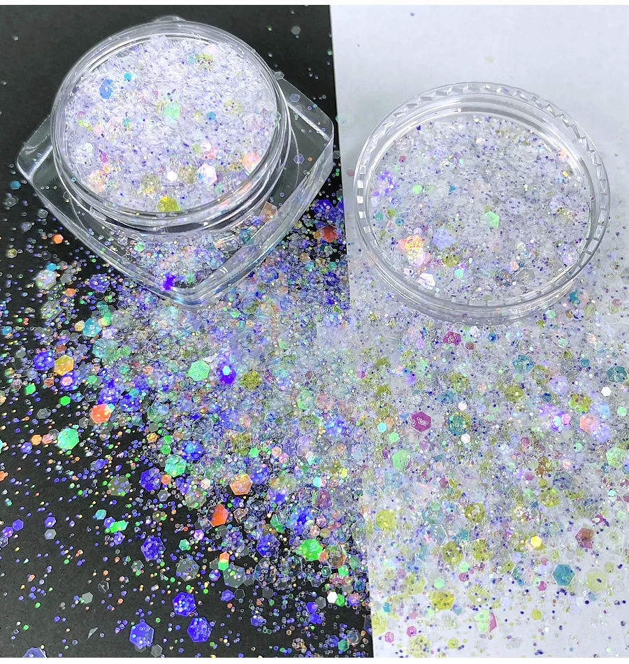 1kg Wholesale Glitter Sequins Shiny Super Gloss Crystal Clear Ice Glitter For Nail Art Tumbler Cup Ins Nail Flakes Sequins