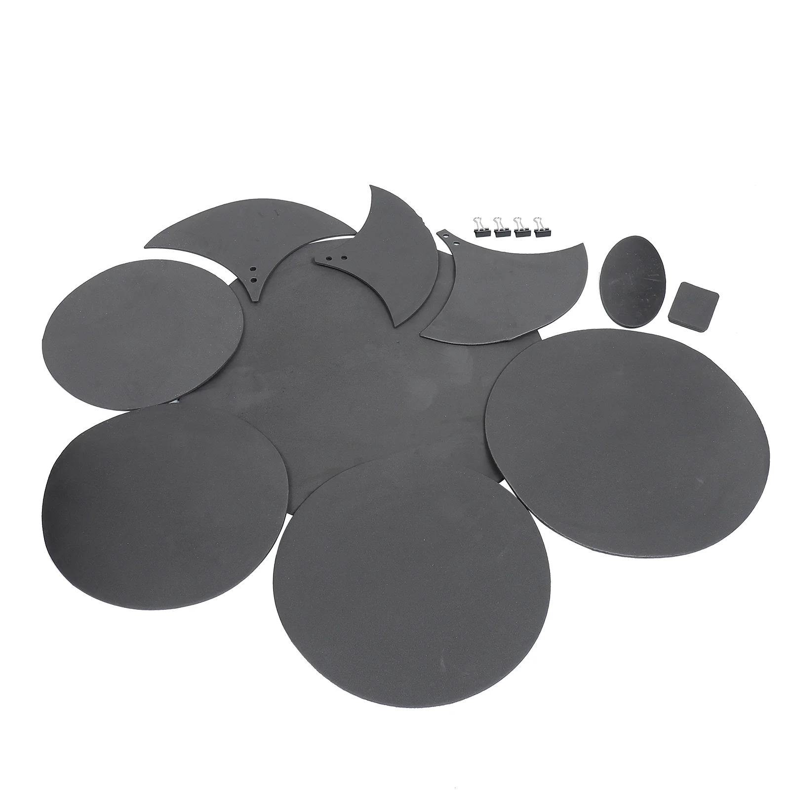 

14 Pcs Drum Mute Pad Junior Jazz Snare Practice Accessories Muffler Sticks Pads Oval Percussion Instruments