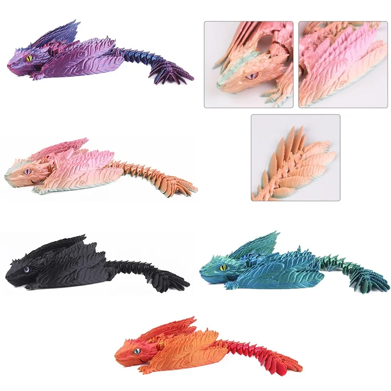 3D Printing Dragon Archaeopteryx Simulation Model Toy Ornaments Full Joint Feathers Can Be Moved And Opened.