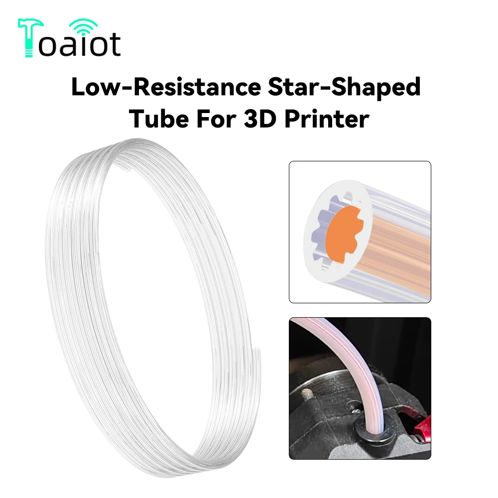 Low-Resistance Star-Shaped PTFE Tube For 3D Printer OD Teflonto Ultra-Smooth Flow Tube 5M High Quality Tube  For 3D Printer Part