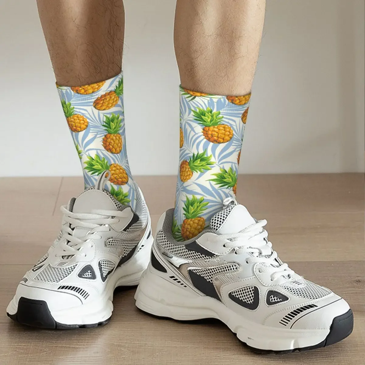 Chaussettes mignonnes respirantes pour hommes et femmes, chaussettes d'ananas fantaisie, chaussettes de fruits, haute qualité, printemps, été, automne, hiver