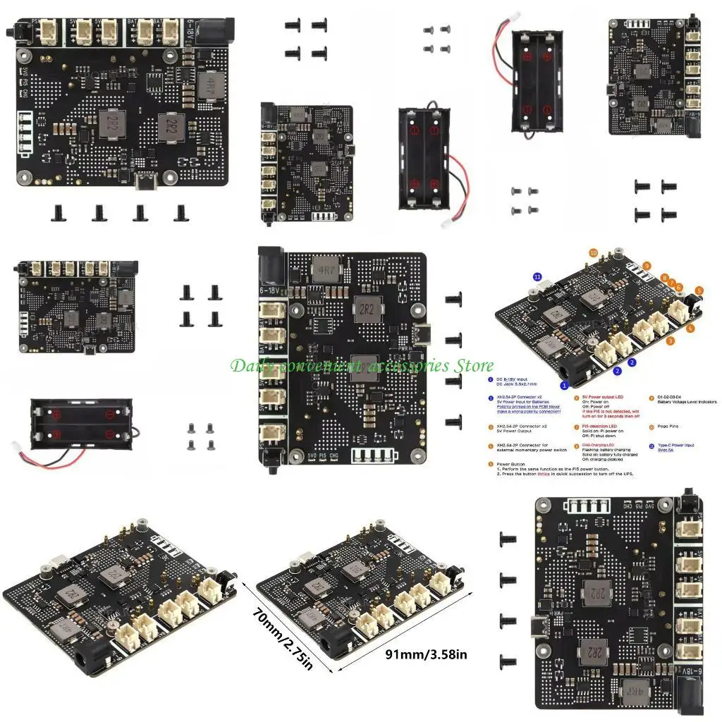 

97QB X1203 Усовершенствованное управление мощностью UPS для RPI 5 с расширенным сроком службы батареи и безопасным отключением