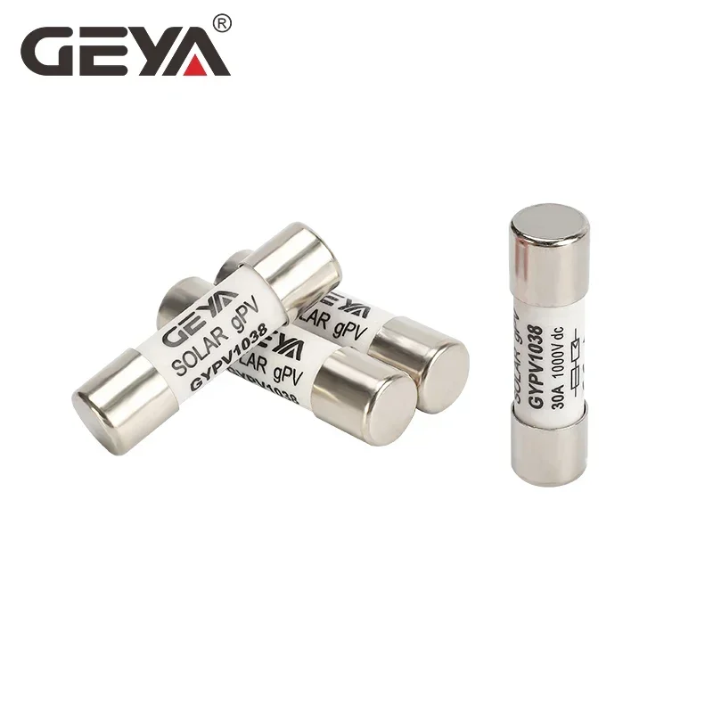 10PCS GEYA Solar DC 1000V PV Fuses Links  2A 6A 10A 15A 20A 25A 30A High Voltage for Solar System Protection Size 10*38mm