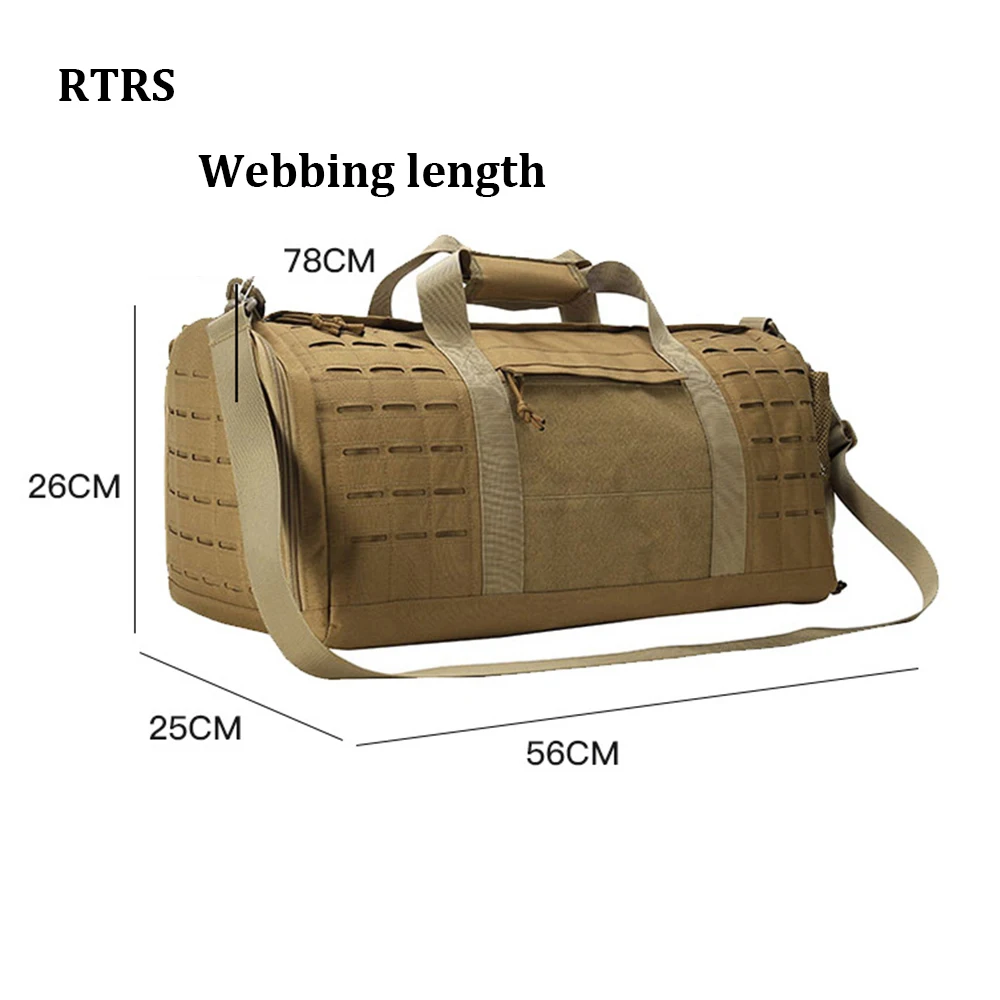 

35L Multifunctional Man Shoulder Bag Military Tactical Tote Bag Waterproof Hiking Camping Barrel Handbag Trekking Sling Bag