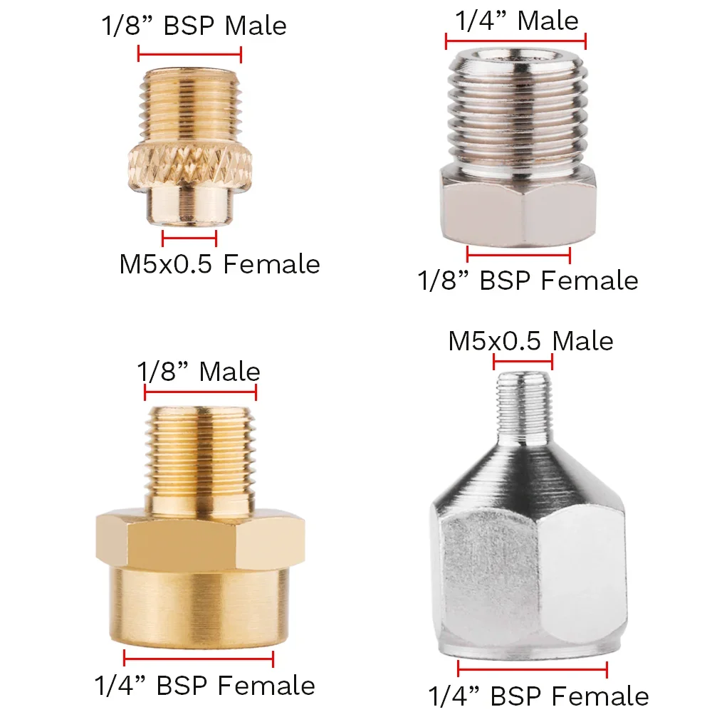 Professional 7pcs Airbrush Adaptor Kit Fitting Connector Set For Compressor Airbrush Hose Convert Plug 1/8