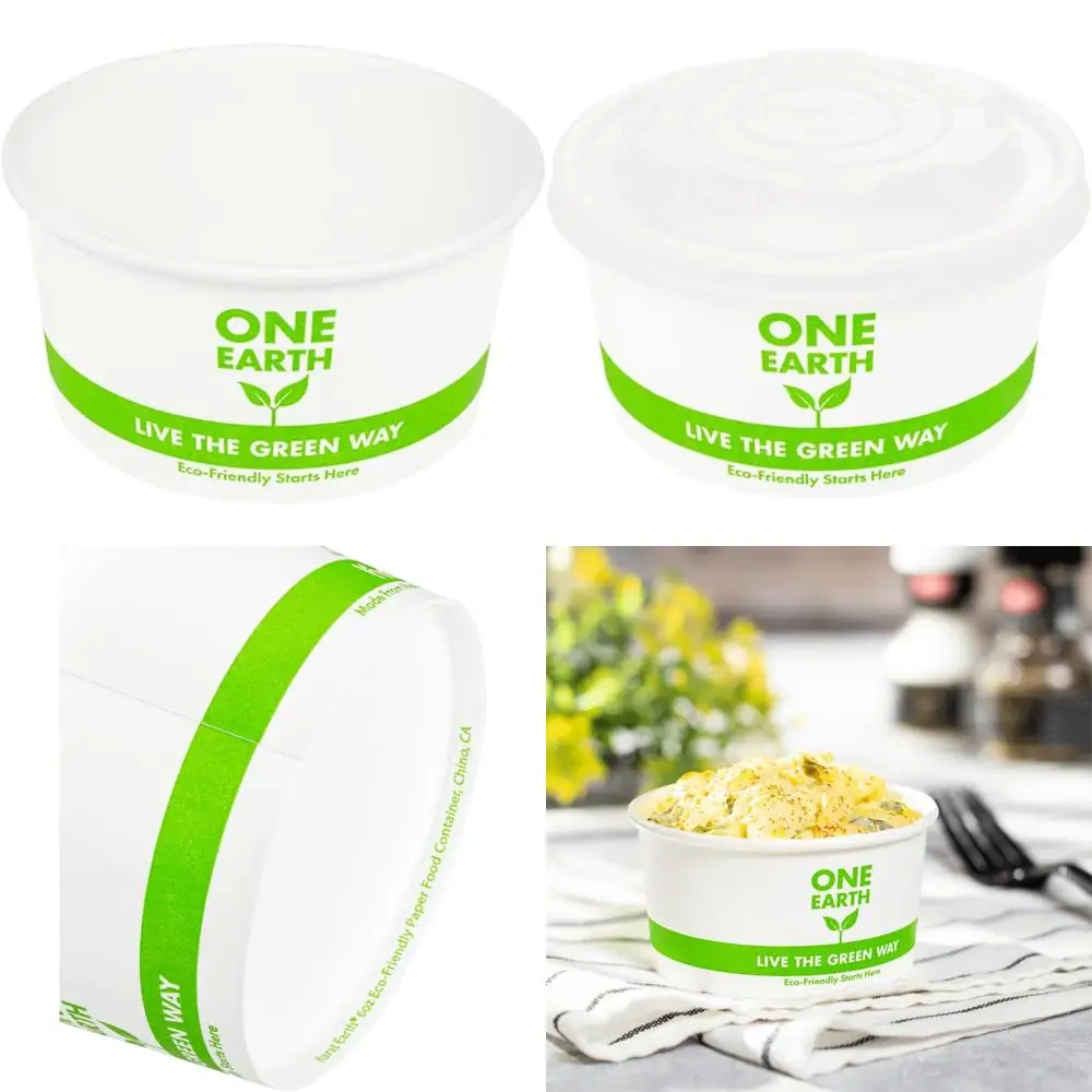 

Eco-Friendly Recyclable 6oz Paper Food Containers for Cold and Hot Dishes, Bulk Pack of 1000 Units