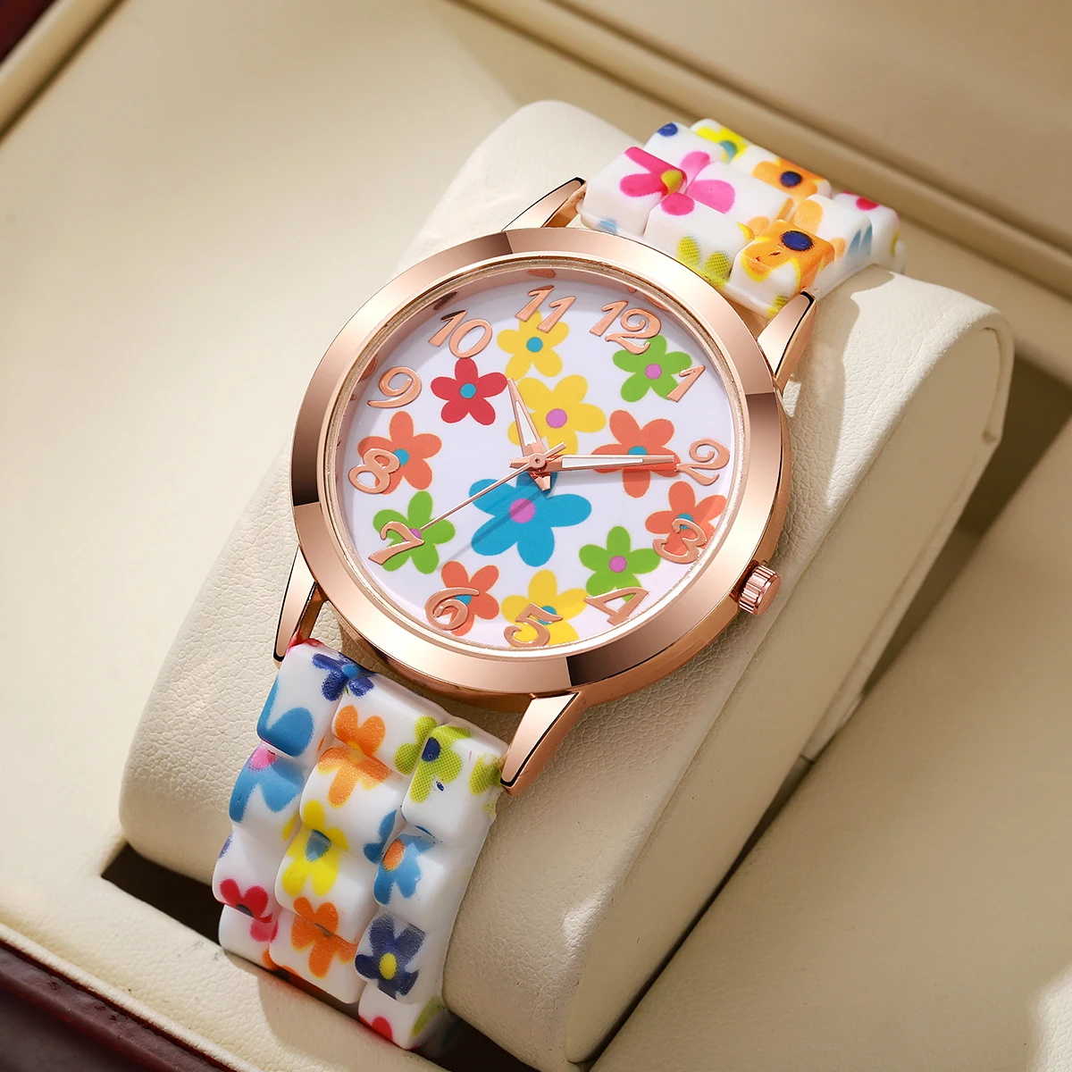 Fashion Flowers Printed Women  - Silicone Band Women 리뷰 및 가격
