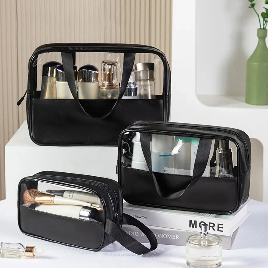 Kulturtasche für Damen und Herren, durchscheinender, wasserdichter Kosmetik-Reise-Organizer für Accessoires und Toilettenartikel – Detail 16