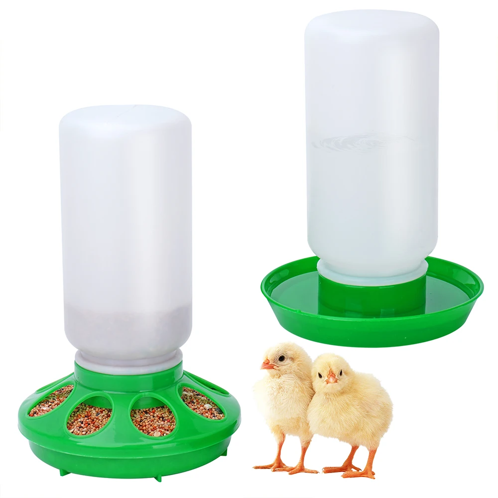 1L Automatic Chicken Water Feeder Bucket Bird Feeding Bowl Chicken Food Water Bucket Poultry Bird Water Dispenser