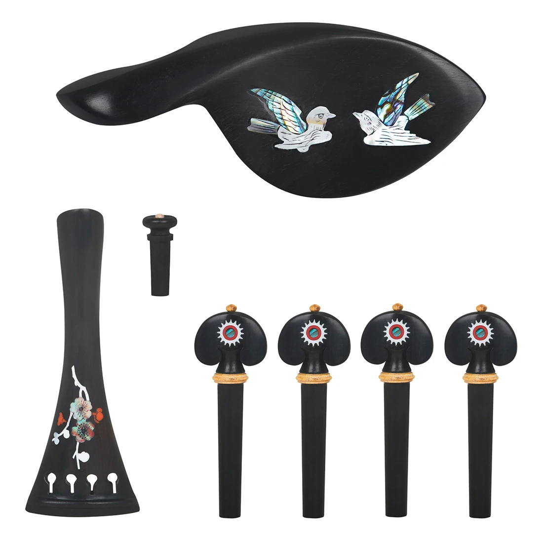 IRIN 4/4 3/4 Violin Tailpiece Tuning Pegs Tail Nail Chin Rest Ebony Fiddle Accessories String Instrument Parts & Accessories