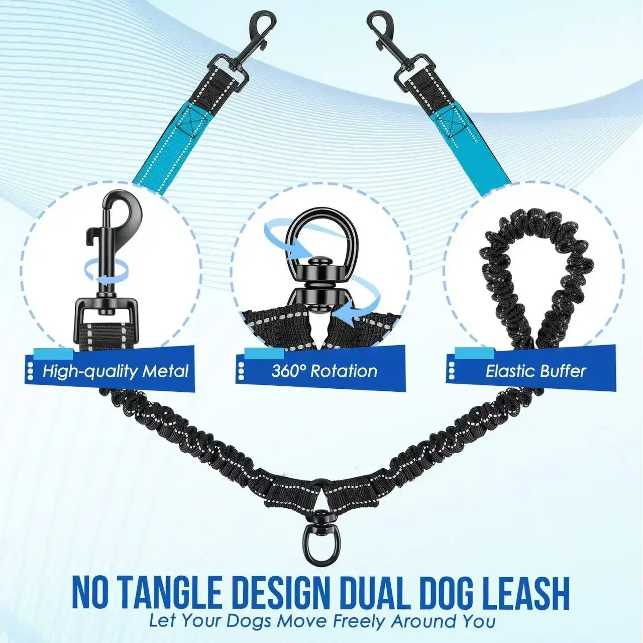 Laisse double pour chiens – Résistante 6