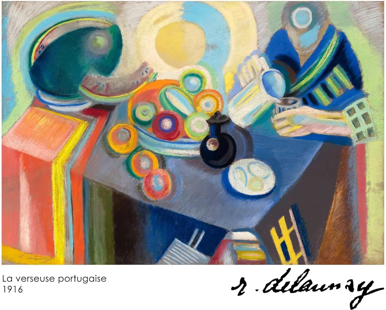 Metallblechschilder Robert Delaunay Frau Abstrakte Kunst Geometrisch Portugiesisch Mädchen Geeignet für Restaurant Wanddekoration