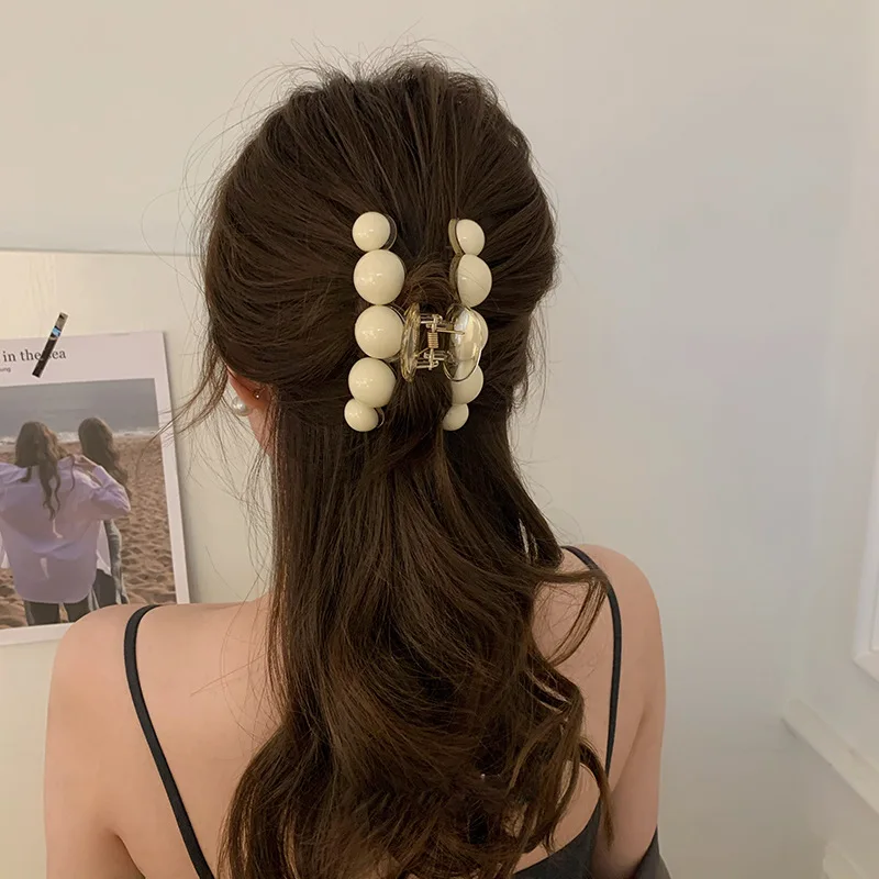 1 Pcs Fashion Solid Pink White Round Ball Hair Claws For Women Girls Party Hair Accessories