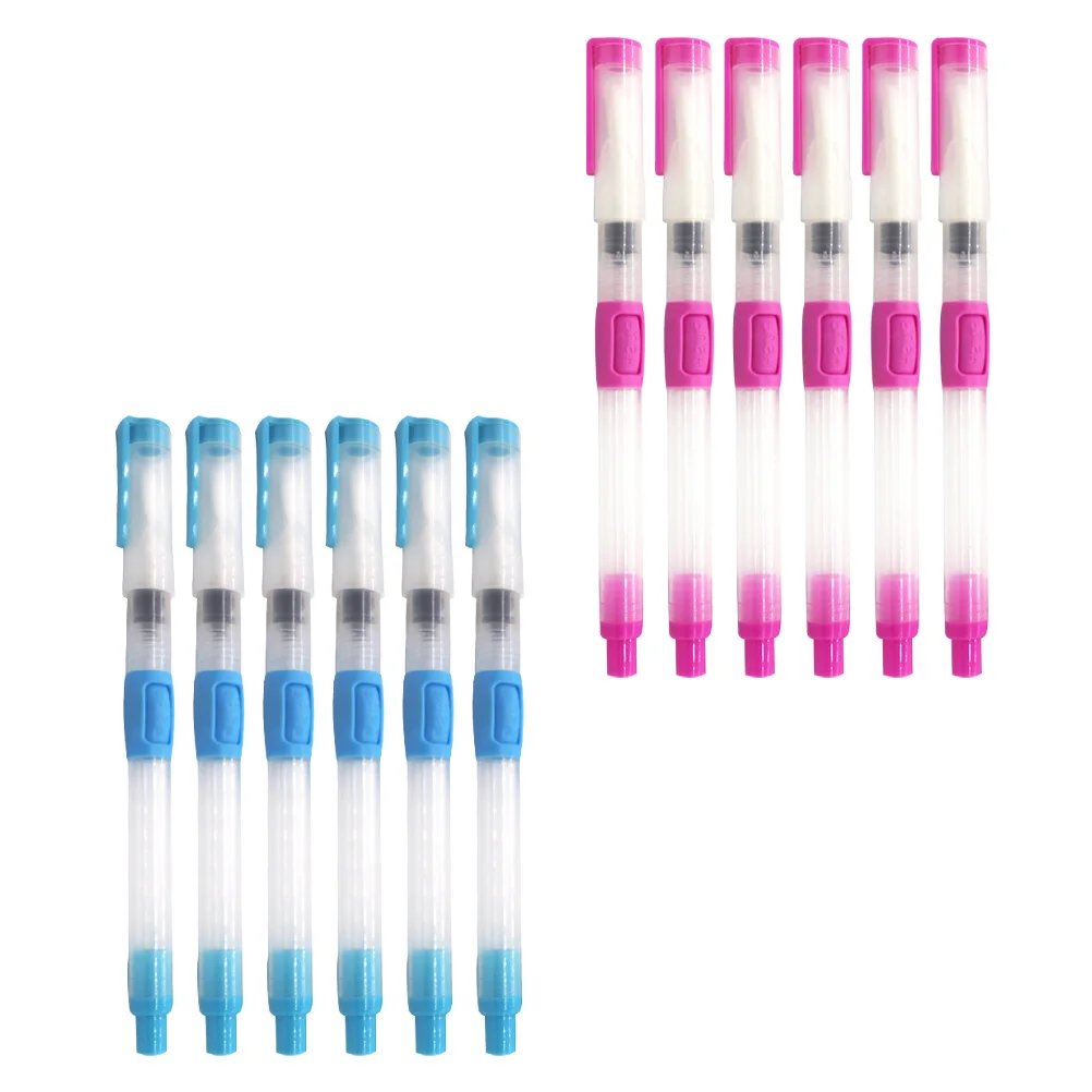 

12Pcs Water Brush Pens Durable Plastic Pen Holder Squeeze Control Ink Flow Painting Drawing Supplies