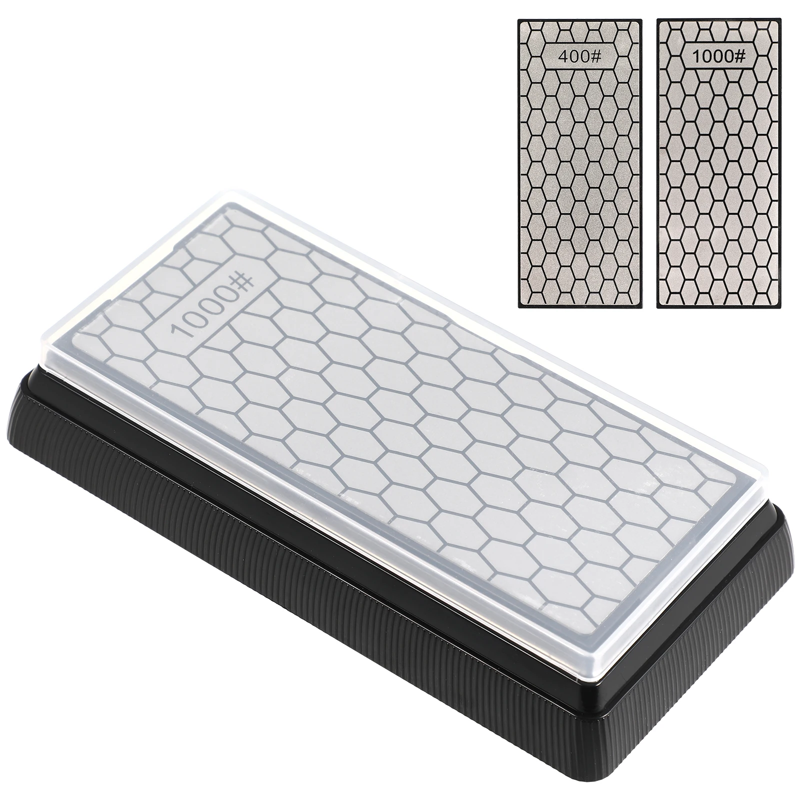 

Dual Sided 400 1000 Grit Diamond Sharpening Stone Double Grit Knife Sharpener Household Tool Sharpener Desktop Cutlery Sharpener