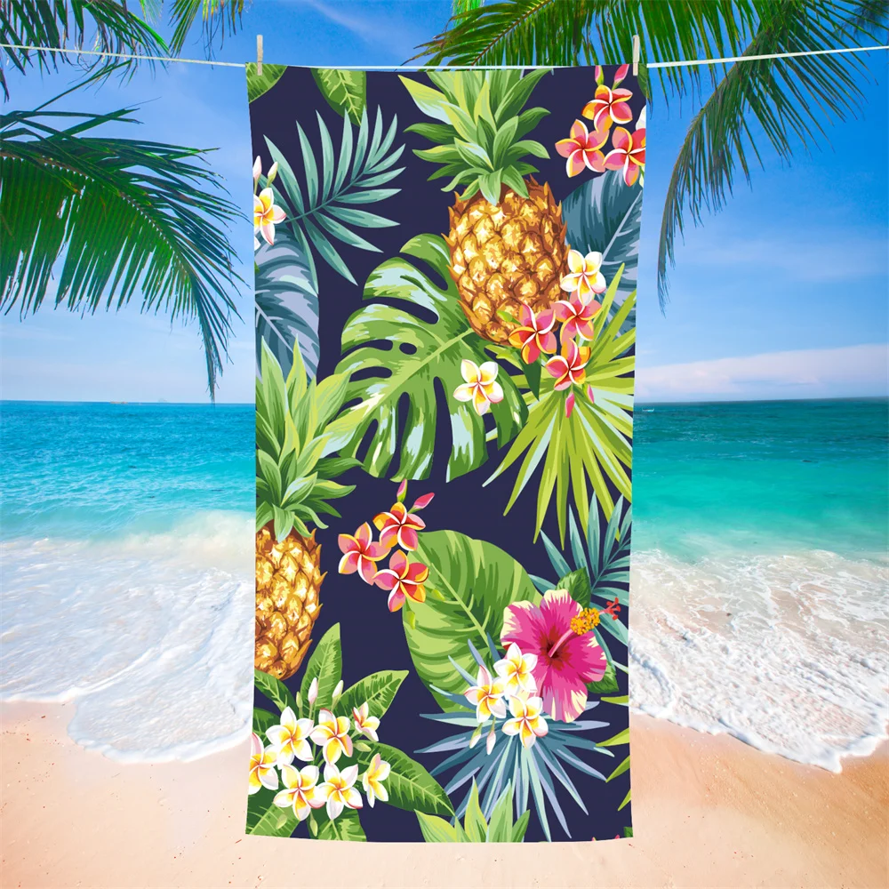 Pineapple Microfiber Beach Towel Fruit Print Quick Dry Sandless Beach Blanket Soft Comfortable for Men Women Camping Pool Towel