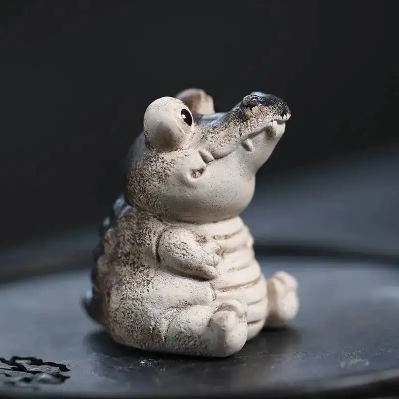 Original Ore Purple Clay Tea Pet Crocodile Ornament Handmade Cartoon Large Crocodile Nurturable Tea Ceremony Tea Play Чаепитие
