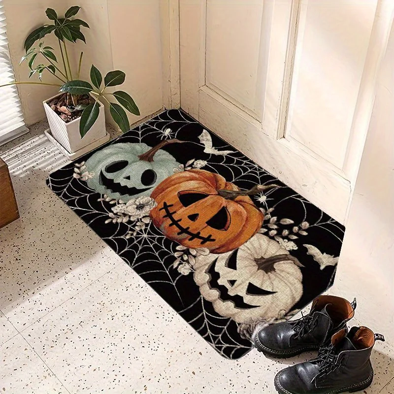 Unwelcome Halloween Doormat Cute Ghost Black Cat Pumpkin Candy Bat Print Indoor Entry Welcome Festival Home Decor Rug