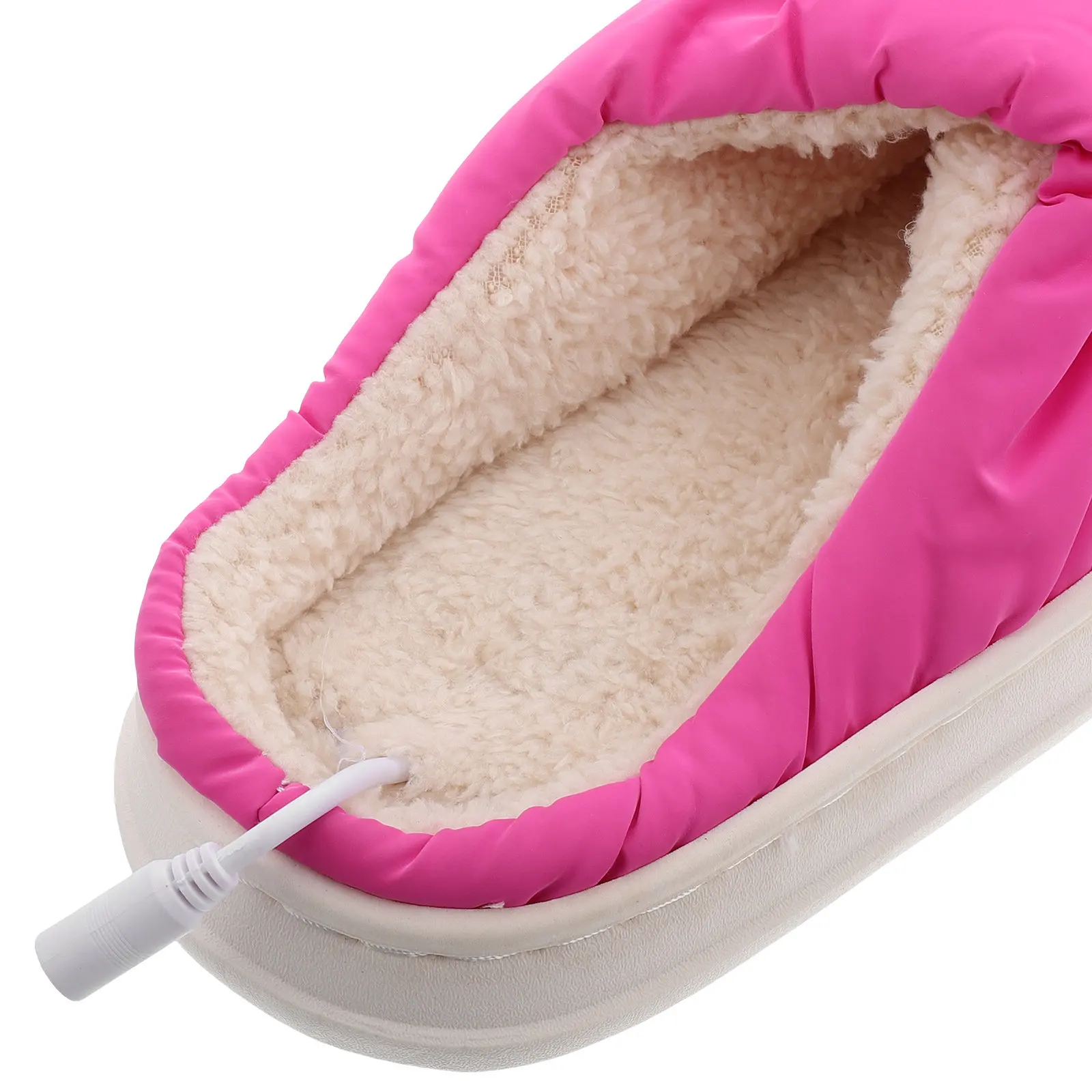 1Pair USB Heated Slippers Winter Electric Foot Warmers for Home Office Travel Cozy Thermal Heated Slippers Rechargeable Safe