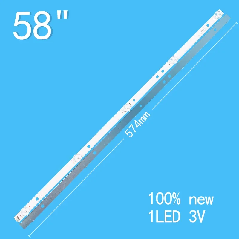 Nouveau 10 PCS/lot 574mm 5 gible 3V un LED Pour 58 "JS-D-JP58DM-051EC de TV (00605) R72-58D04-005 575occupation 1T.60034.10P