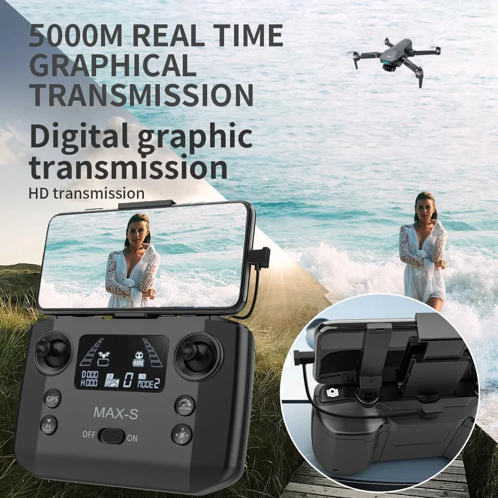 KF101 Max-S GPS Return Drone 3-Axis Gimbal 120 ° grandangolare HD Camera Digital Image Transmission Aircraft Brushless Quadrotor