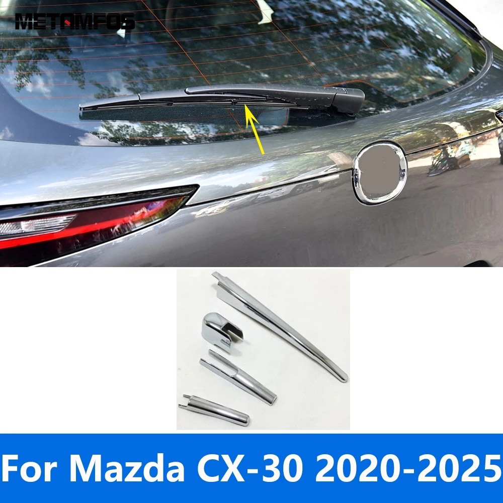 النافذة الخلفية ممسحة غطاء الكسوة لمازدا CX-30 CX30 2020-2024 2025 كروم الزجاج الأمامي قطاع غسيل الملحقات الخارجية تصفيف السيارة