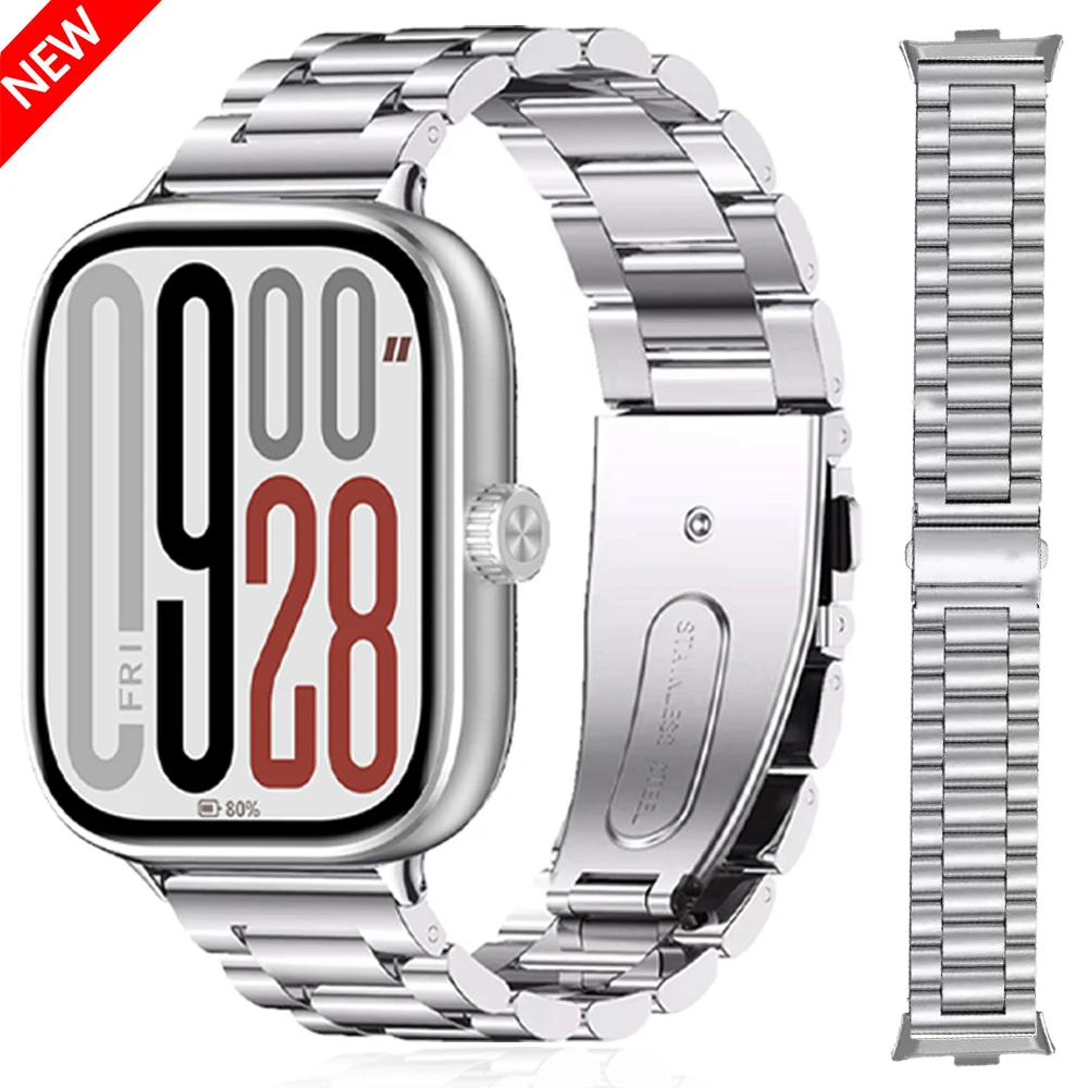 

Metal Band for Redmi Watch 4/5 Strap Stainless steel Bracelet Correa for Xiaomi Mi Band 8/9 Pro Business Wristband Accessories