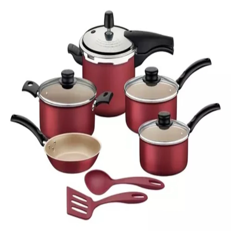 

Turim Cookware With Cooker 7Pcs Tramontine Color Red Baking Cookware and Fryers