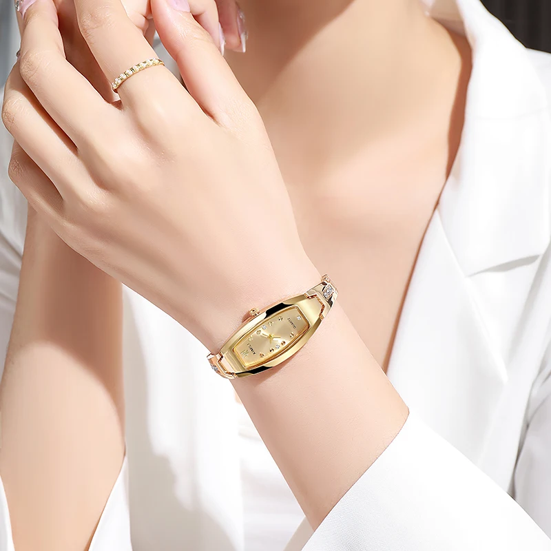 

Luxury Women's Watches Stainless Steel Watch Strap Sending Bracelets Quartz Watch Original Diamond Lady Watch (Without Box)