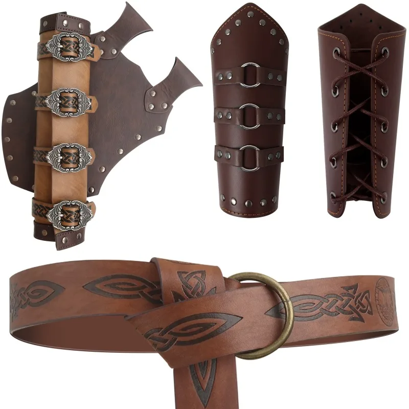 

Средневековый комплект пояса с ножнами викингов, аксессуары для одежды для косплея, сценический реквизит, комплект воина