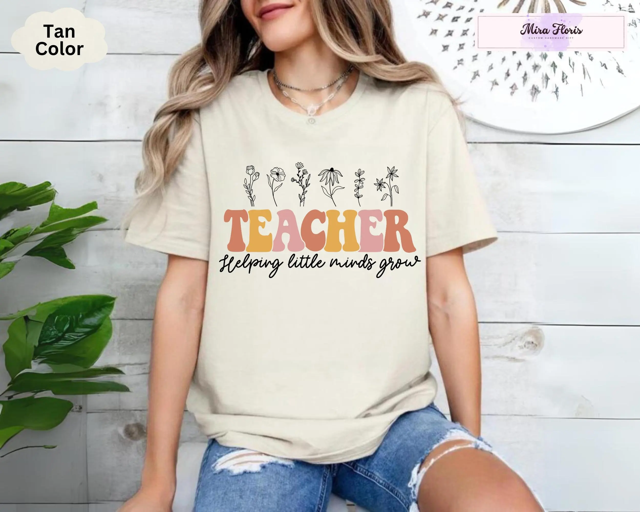 Teacher Helping Little minds Grow T Shirt Kindergarten Flower KD s Life Wildflowers