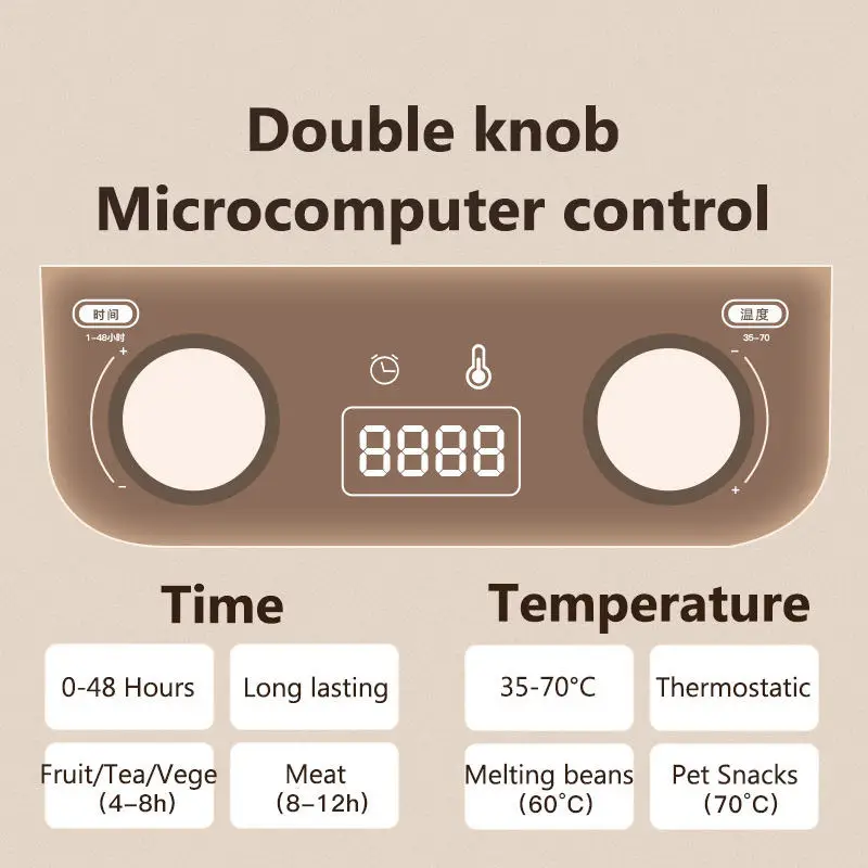 110V 220V Thermostic Food Dehydrator 3/5 layers Fruit drying machine With Timer Snack Herb Desiccator Temperature Adjustable