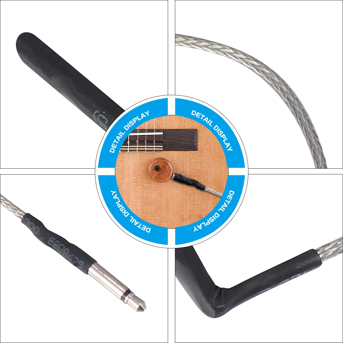

1Pc Ceramics Guitar Pickup Stick Passive Piezo Pickup Hard Saddle Transducer Pickup for Classical Folk Acoustic Guitar (Black+
